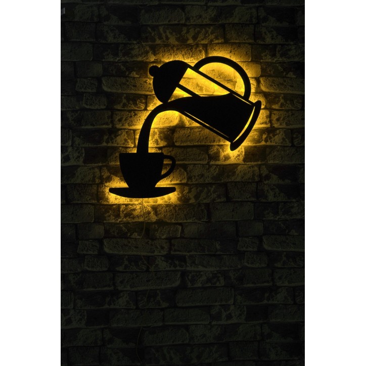 Iluminación LED decorativa Coffee amarillo 50x50 cm