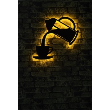 Iluminación LED decorativa Coffee amarillo 50x50 cm