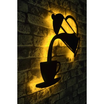 Iluminación LED decorativa Coffee amarillo 50x50 cm