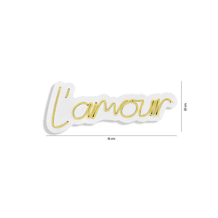 Iluminación LED decorativa de plástico L'amour amarillo 41x18x2 cm