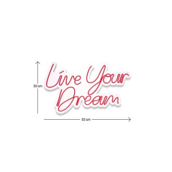 Iluminación LED decorativa de plástico Live Your Dream rojo 30x53x2 cm