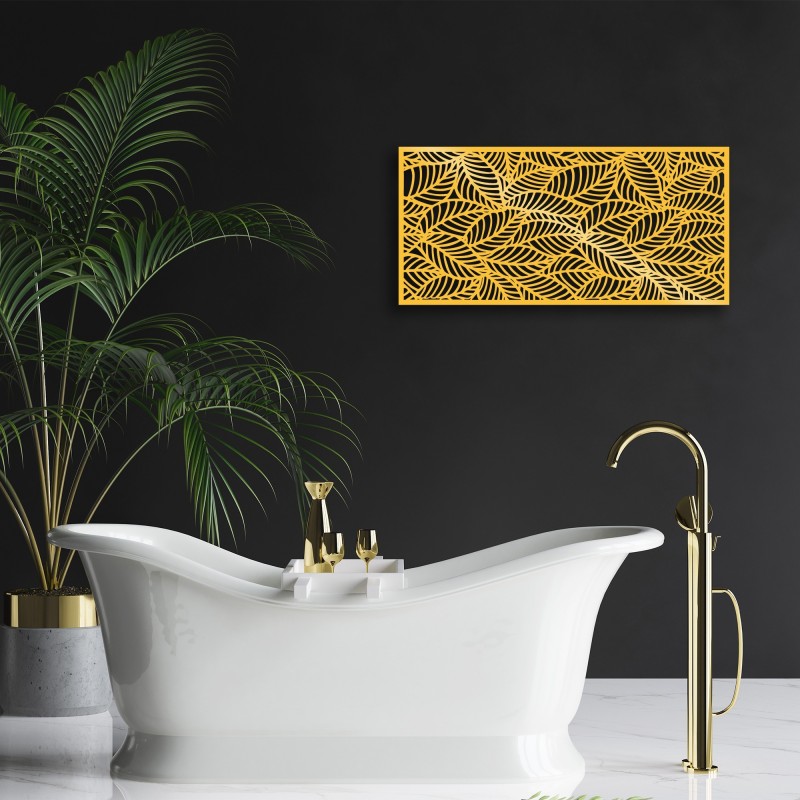 Decoración pared de metal Decorative Panel 5 oro 100x48 cm