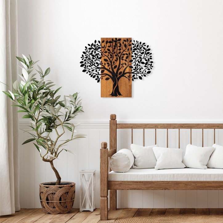 Decoración pared de madera Magical Tree-378 nogal negro 73x58 cm