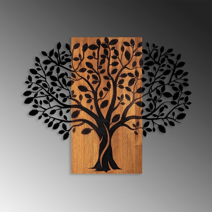 Decoración pared de madera Magical Tree-378 nogal negro 73x58 cm