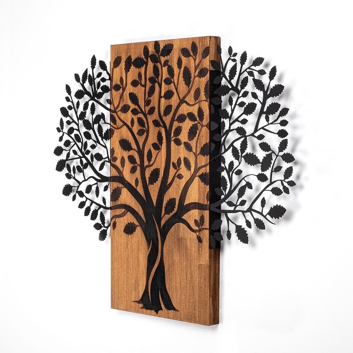 Decoración pared de madera Magical Tree-378 nogal negro 73x58 cm