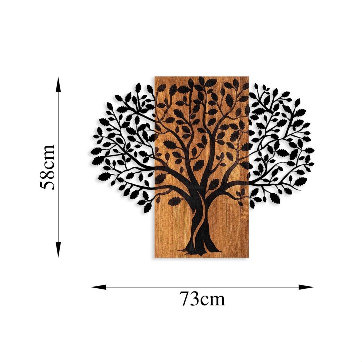 Decoración pared de madera Magical Tree-378 nogal negro 73x58 cm