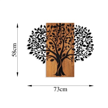 Decoración pared de madera Magical Tree -378 nogal negro 73x58 cm