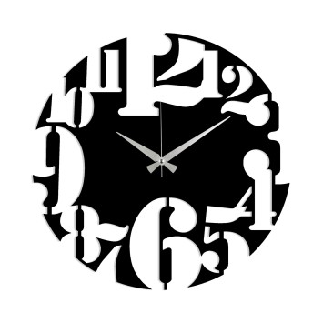 Reloj de pared metal Metal Wall Clock 1 negro 48x48 cm