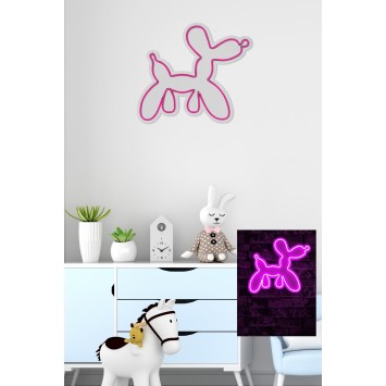 Iluminación LED decorativa de plástico Balloon Dog rosa