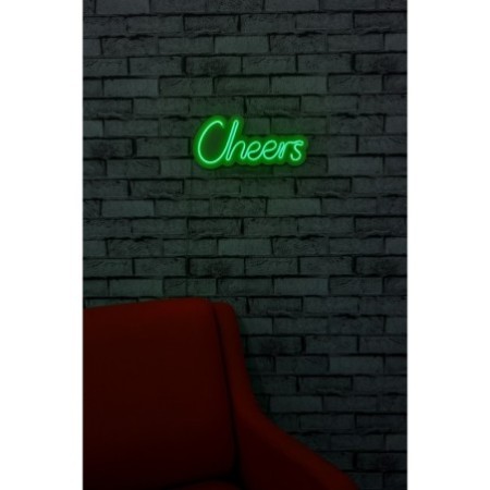 Iluminación LED decorativa de plástico Cheers verde 30x14x2 cm