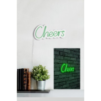 Iluminación LED decorativa de plástico Cheers verde 30x14x2 cm