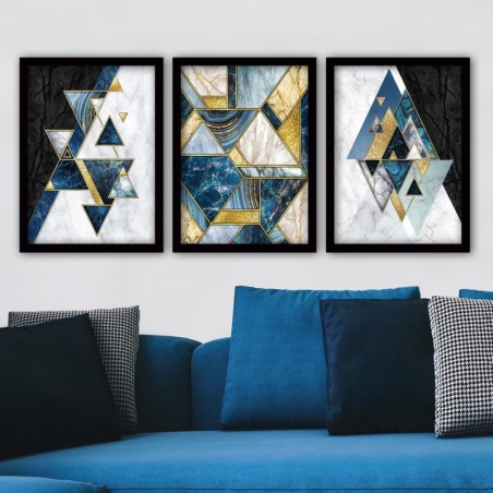 Cuadro decorativo enmarcado 3SC36 multicolor 35x45 cm (3 piezas)