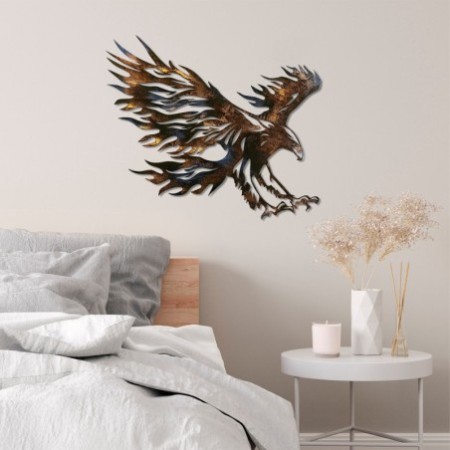 Decoración pared de metal Eagle 3 multicolor 71x63 cm