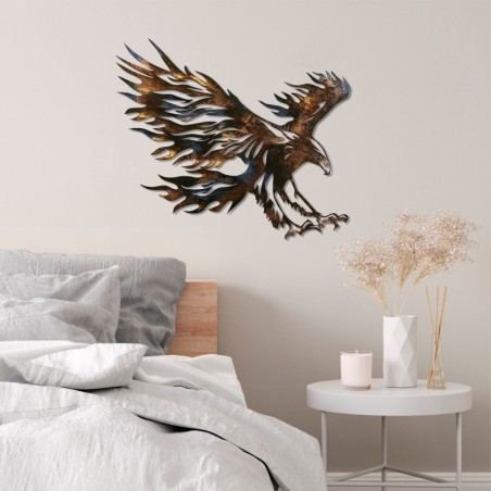 Decoración pared de metal Eagle 3 multicolor 71x63 cm