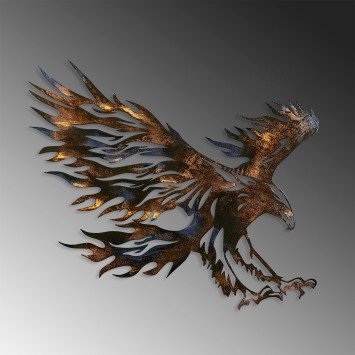 Decoración pared de metal Eagle 3 multicolor 71x63 cm