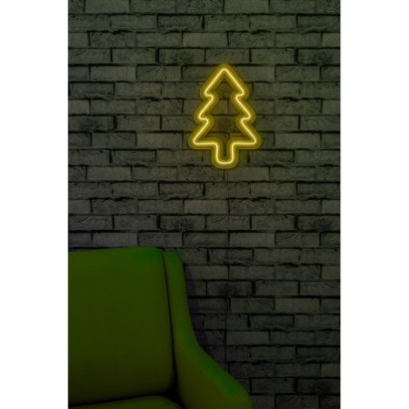 Iluminación LED decorativa de plástico Christmas Pine amarillo 21x30x2 cm