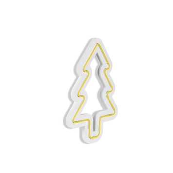 Iluminación LED decorativa de plástico Christmas Pine amarillo 21x30x2 cm