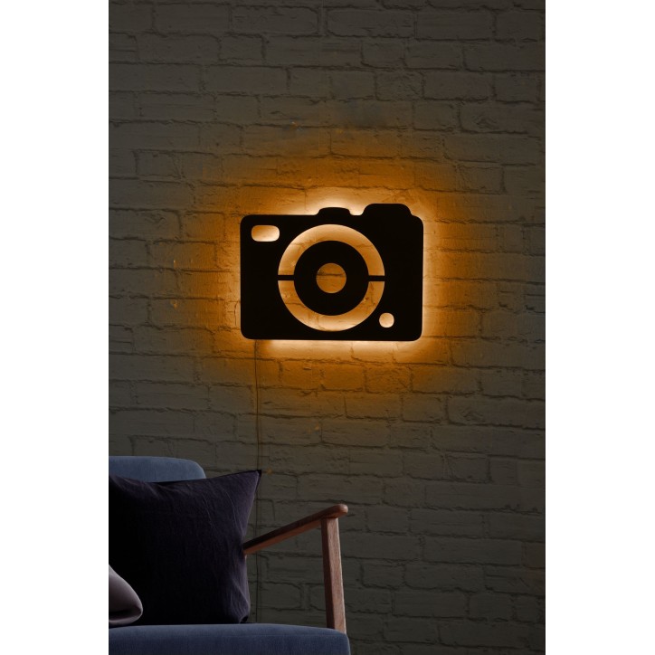 Iluminación LED decorativa Camera amarillo 40x30 cm