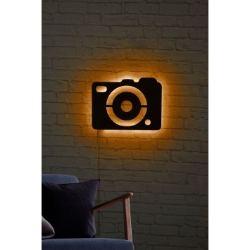 Iluminación LED decorativa Camera amarillo 40x30 cm