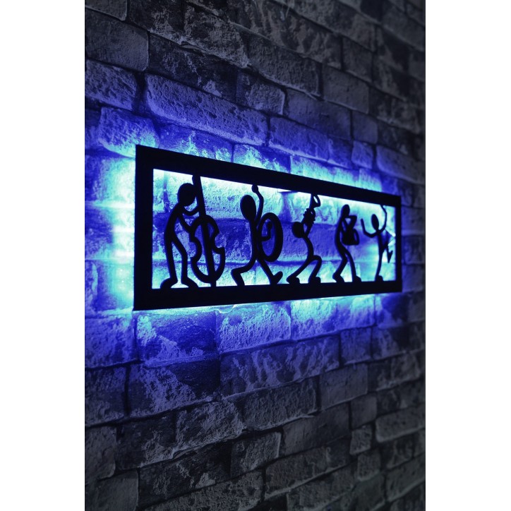 Iluminación LED decorativa Music Band azul 19x60 cm