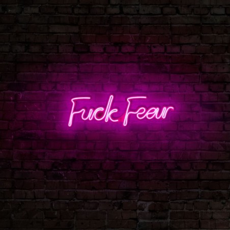 Iluminación LED decorativa de plástico Fuck Fear rosa 49x15.5x2 cm