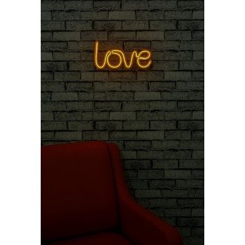 Iluminación LED decorativa de plástico Love amarillo 37x19x2 cm