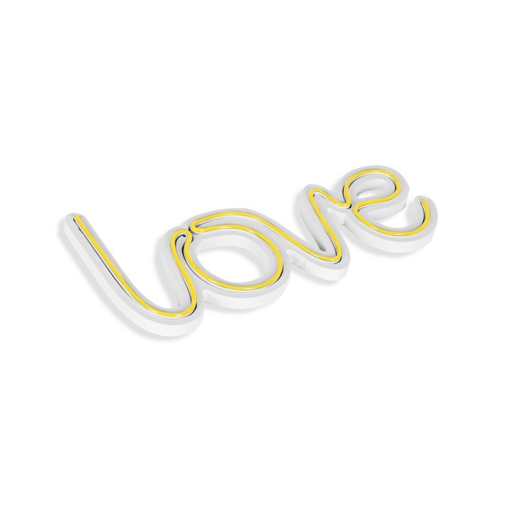 Iluminación LED decorativa de plástico Love amarillo 37x19x2 cm