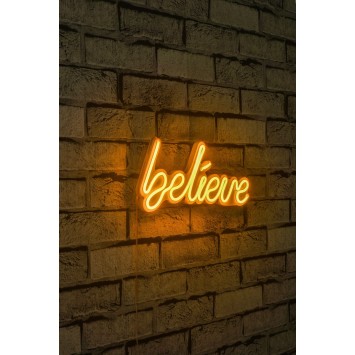 Iluminación LED decorativa de plástico Believe amarillo 33x16x2 cm