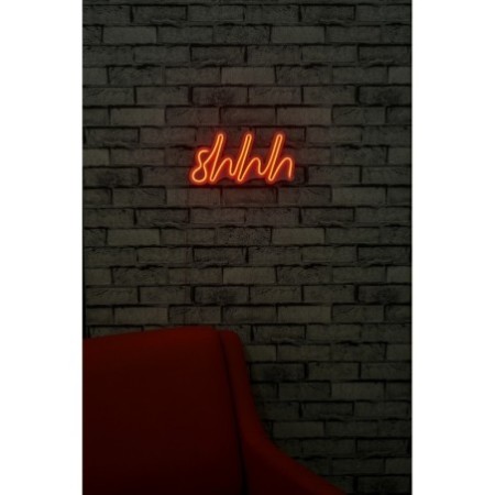 Iluminación LED decorativa de plástico Shhh rojo 34x17x2 cm