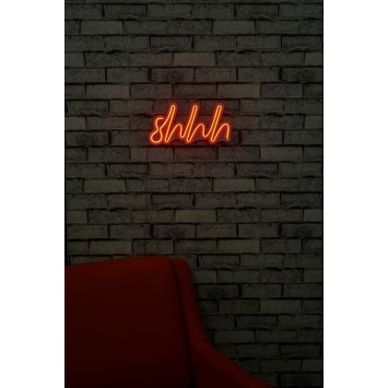 Iluminación LED decorativa de plástico Shhh rojo 34x17x2 cm