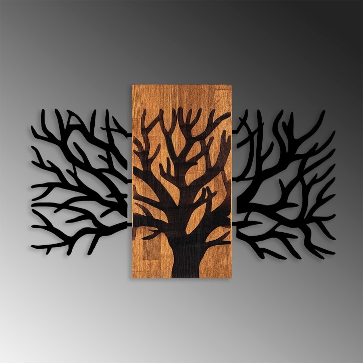 Decoración pared de madera Horn Tree-381 nogal negro 96x58 cm