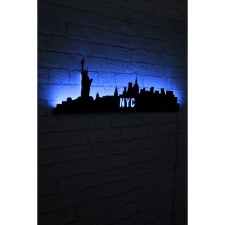 Iluminación LED decorativa NYC Skyline azul 80x24 cm