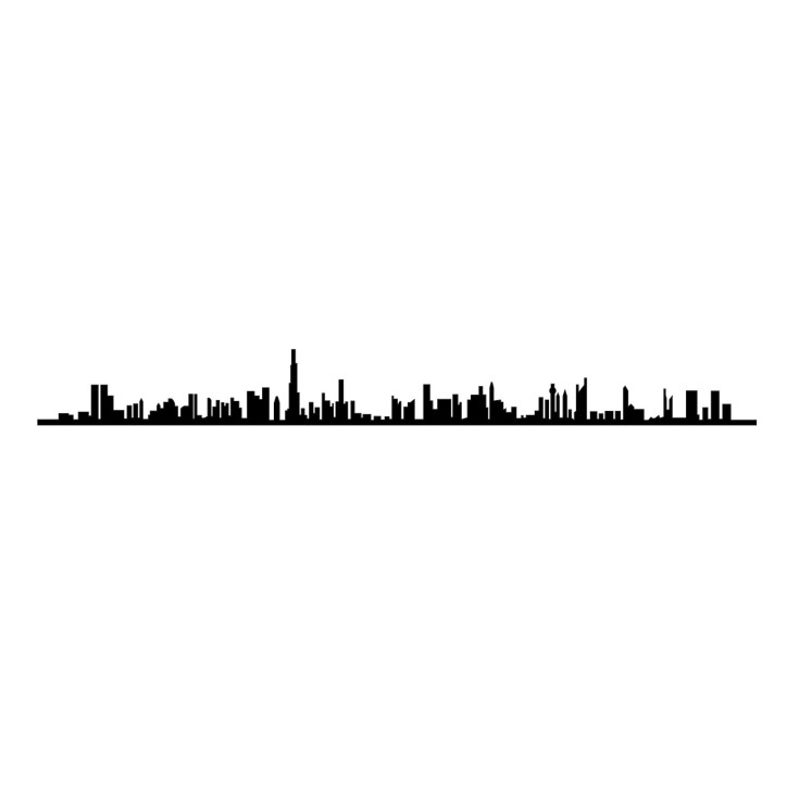 Decoración pared de metal Dubai Skyline negro 120x13 cm