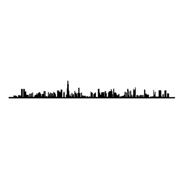 Decoración pared de metal Dubai Skyline negro 120x13 cm