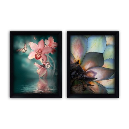 Cuadro decorativo enmarcado SYC7436502415456 multicolor 35x45 cm (2 piezas)