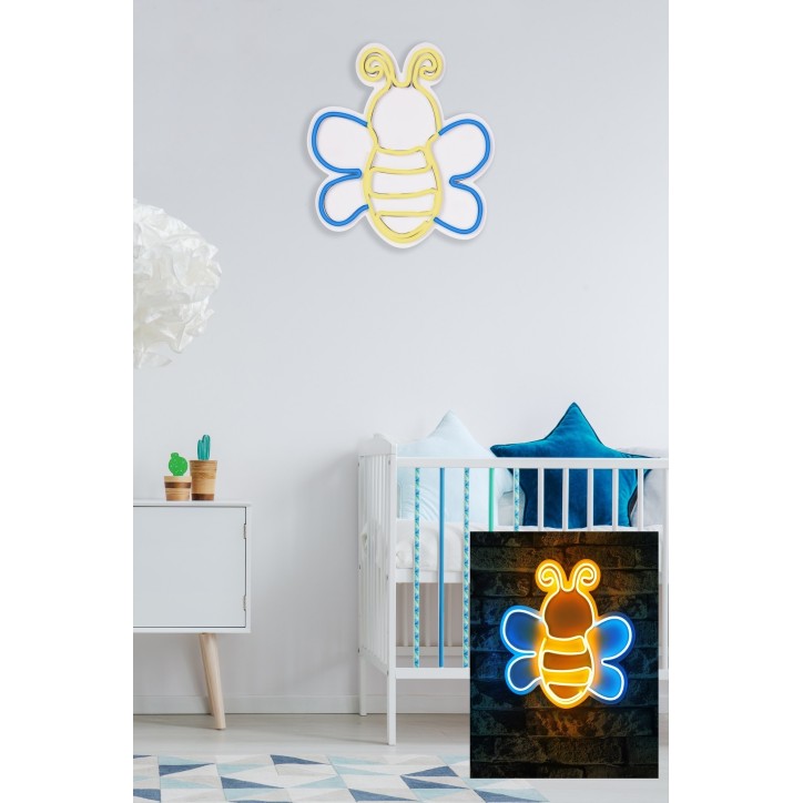 Iluminación LED decorativa de plástico Maya The Bee azul amarillo