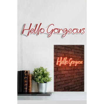 Iluminación LED decorativa de plástico Hello Gorgeous rojo 75x18x2 cm