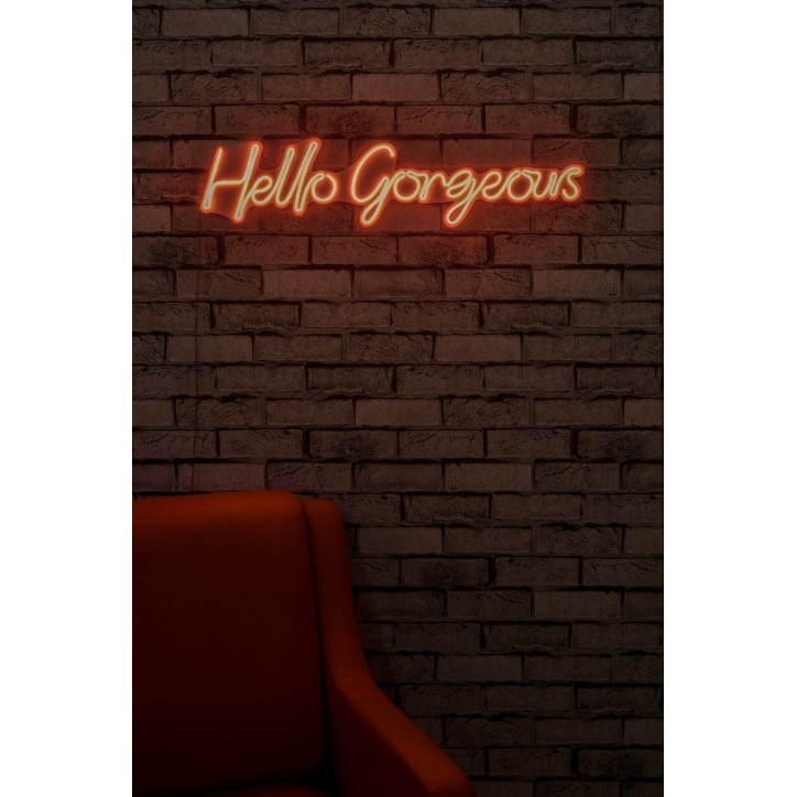 Iluminación LED decorativa de plástico Hello Gorgeous rojo 75x18x2 cm