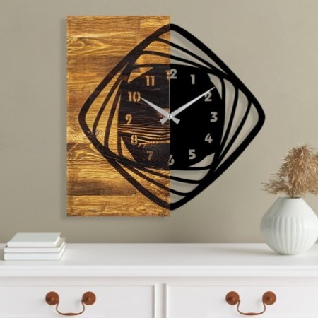 Reloj de pared madera Modelo 4 nogal negro 57x3x58 cm