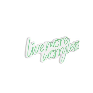 Iluminación LED decorativa de plástico Live More Worry Less verde 67x36x2 cm