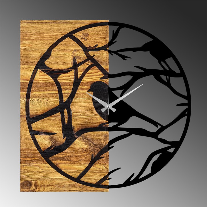 Reloj de pared madera Modelo 35 nogal negro 58x3x58 cm