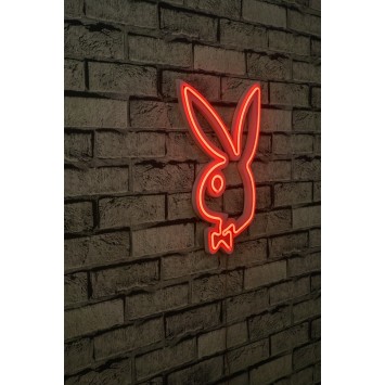 Iluminación LED decorativa de plástico Playboy rojo 26x42x2 cm