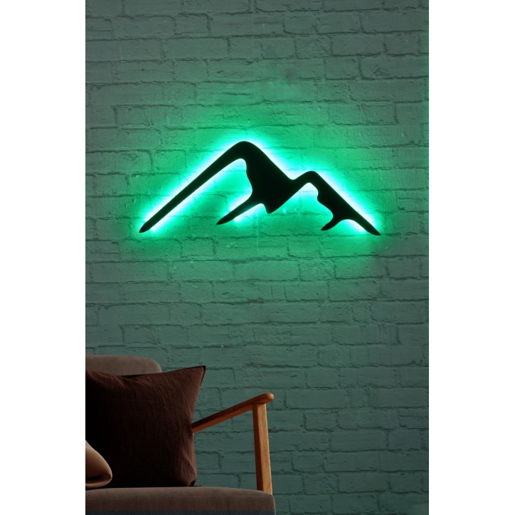 Iluminación LED decorativa Mountain verde 70x25 cm