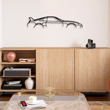 Decoración pared de metal Toyota Supra Silhouette negro 70x15 cm