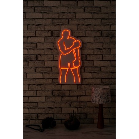 Iluminación LED decorativa de plástico Muhammed Ali rojo 28x60x2 cm