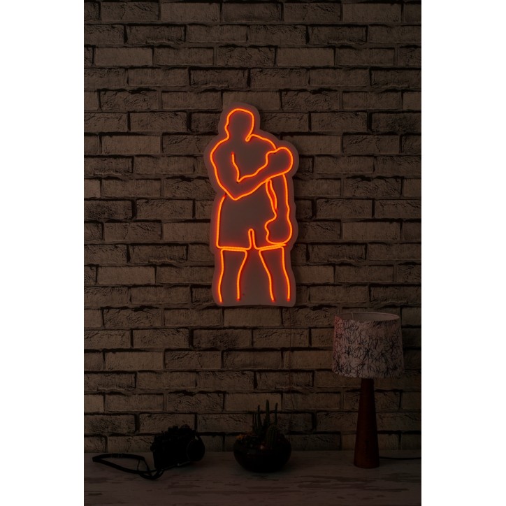 Iluminación LED decorativa de plástico Muhammed Ali rojo 28x60x2 cm