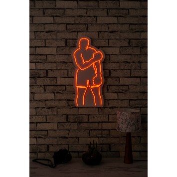 Iluminación LED decorativa de plástico Muhammed Ali rojo 28x60x2 cm