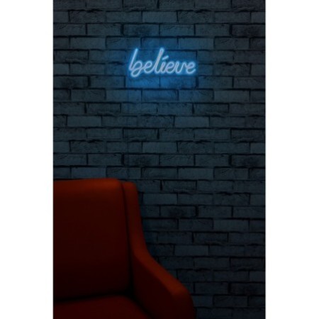 Iluminación LED decorativa de plástico Believe azul 33x16x2 cm