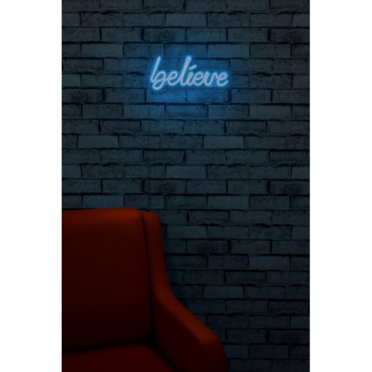 Iluminación LED decorativa de plástico Believe azul 33x16x2 cm