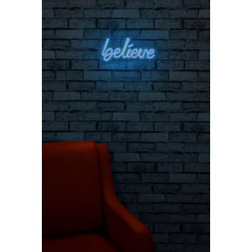 Iluminación LED decorativa de plástico Believe azul 33x16x2 cm